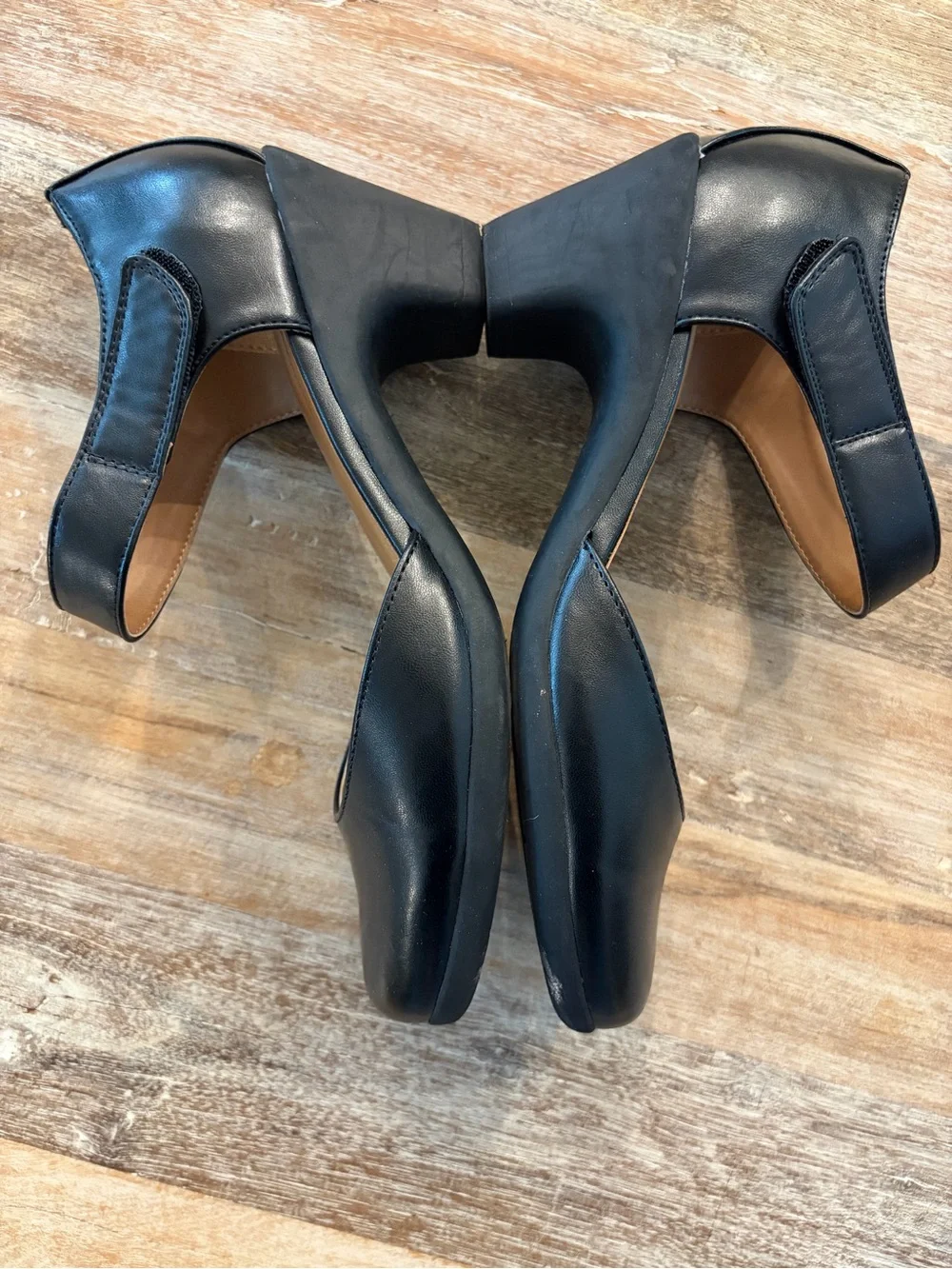 Easy Spirit Casity Mary Jane Pumps Black Size 8.5M Chunky Heel Comfort Strap